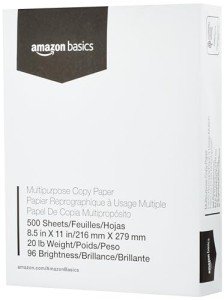Amazon Basics Multipurpose Copy Paper, 500 Sheets