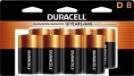 Duracell Coppertop D Batteries, 8 Pack