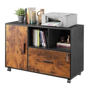 DEVAISE Locking Lateral File Cabinet on Wheels