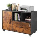 DEVAISE Locking Lateral File Cabinet on Wheels