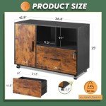DEVAISE Locking Lateral File Cabinet on Wheels