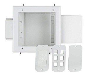 Expandable Media Box with Duplex Receptacle, White