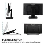 ViewSonic TD2465 24 Inch 1080p Touch Screen Monitor with Advanced Ergonomics, HDMI and USB Inputs