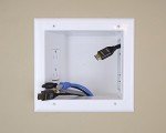 Expandable Media Box with Duplex Receptacle, White