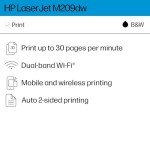 HP LaserJet M209dw Wireless Printer for Small Teams
