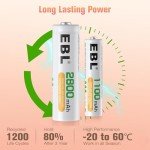 EBL Rechargeable AA/AAA Batteries with Smart Charger