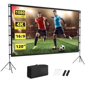 Portable 120" Outdoor Projector Screen with Stand