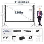 Portable 120" Outdoor Projector Screen with Stand