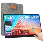 InnoView Portable Monitor Touchscreen 15.6" 1080P 10-Point Touch Screen Monitor Portable with Protective Sleeve Built-in Stand, 1200:1 HDMI USB C Travel Monitor for Laptop, PC, Mac, Phone, Switch