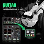 4-Channel Audio Mixer with Dual Wireless Mics