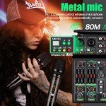 4-Channel Audio Mixer with Dual Wireless Mics