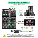 4-Channel Audio Mixer with Dual Wireless Mics