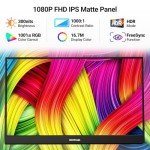 HotYeah Touch Screen Monitor, 15.6'' 1080P 10-Point Portable Monitor Touchscreen, USB-C HDMI HDR IPS Travel Monitor with Smart Cover & Speaker, Second External Monitor for Laptop PC Mac Phone Tablet