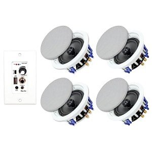 Herdio 5.25" Bluetooth Ceiling Speakers with Amplifier