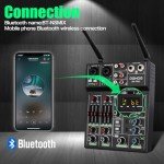 4-Channel Audio Mixer with Dual Wireless Mics