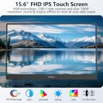 InnoView Portable Monitor Touchscreen 15.6" 1080P 10-Point Touch Screen Monitor Portable with Protective Sleeve Built-in Stand, 1200:1 HDMI USB C Travel Monitor for Laptop, PC, Mac, Phone, Switch