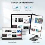HotYeah Touch Screen Monitor, 15.6'' 1080P 10-Point Portable Monitor Touchscreen, USB-C HDMI HDR IPS Travel Monitor with Smart Cover & Speaker, Second External Monitor for Laptop PC Mac Phone Tablet