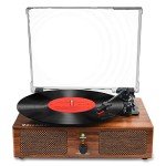 Wireless Vinyl Record Player with Built-in Speakers