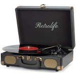 Bluetooth Vinyl Record Player with Built-In Speakers