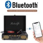 Bluetooth Vinyl Record Player with Built-In Speakers