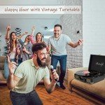 Bluetooth Vinyl Record Player with Built-In Speakers