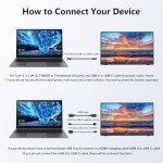 InnoView Portable Monitor Touchscreen 15.6" 1080P 10-Point Touch Screen Monitor Portable with Protective Sleeve Built-in Stand, 1200:1 HDMI USB C Travel Monitor for Laptop, PC, Mac, Phone, Switch