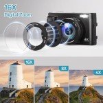 48MP 4K Digital Camera with 16X Zoom & Flip Screen