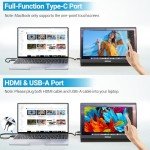 HotYeah Touch Screen Monitor, 15.6'' 1080P 10-Point Portable Monitor Touchscreen, USB-C HDMI HDR IPS Travel Monitor with Smart Cover & Speaker, Second External Monitor for Laptop PC Mac Phone Tablet