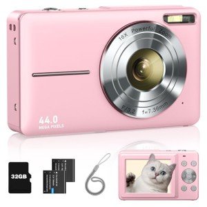 FHD 1080P Digital Camera for Kids - Pink