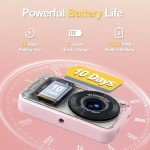 48MP Compact Digital Camera for Kids, Pink