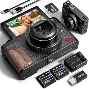 64MP 5K Autofocus Digital Camera with 32GB Card