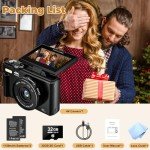 64MP 4K Vlogging Camera with Flip Screen & Zoom