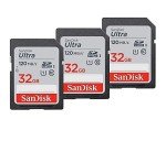 SanDisk 32GB Ultra SDHC UHS-I Memory Cards 3-Pack
