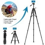 VICTIV 74” Heavy-Duty Camera Tripod with Bag