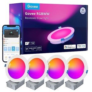 Govee 4" Smart RGBWW LED Recessed Lights 4-Pack