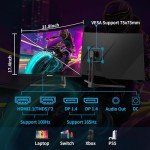 SANSUI 34-Inch Curved Gaming Monitor UWQHD 3440 x 1440 165Hz Curved 1500R - PIP/PBP, 1ms(MPRT), HDR, 300nits, sRGB 125%, DCI-P3 95%,FreeSync,HDMI2.1(TMDS) x2,DP1.4 x2(ES-G34C5 DP Cable Included)