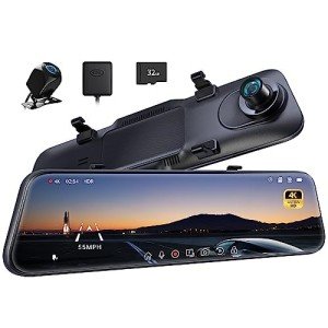 Pelsee P12 Pro 4K Mirror Dash Cam with Voice Control