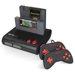 Retro-Bit Duo Console for NES/SNES Games - Black/Red
