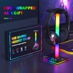RGB Headphone Stand with USB Charger for Gamers