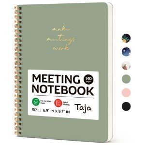 Taja Meeting Notebook for Work Organization - Green