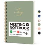 Taja Meeting Notebook for Work Organization - Green