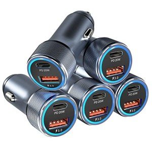 5-Pack Fast Charge USB C Car Chargers
