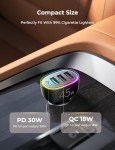 Fast 45W USB-C Car Charger with 4 Ports