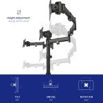 VIVO Adjustable Triple Monitor Mount for 24" Screens