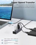 Antool 4-Port USB 3.0 Hub, Aluminum USB Splitter, 2ft Cable, 5 Gbps Data Transfer, USB Extender for Laptop, HDD, Pc, Mac, Mouse, Flash Drive, Keyborad (4-Port)