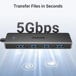 UGREEN USB 3.0 Hub, 4 Ports USB A Splitter Ultra-Slim USB Expander for Mouse, Keyboard, Flash Drive, U Disk, Printer Compatible with Laptop, Desktop PC, Xbox, PS5, and More