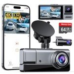 Icesky 3-Channel 4K Dash Cam with 64GB Card
