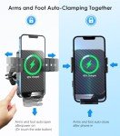 MOKPR 15W Fast Wireless Car Charger with Auto-Clamp