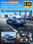 Icesky 3-Channel 4K Dash Cam with 64GB Card