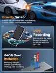 Icesky 3-Channel 4K Dash Cam with 64GB Card